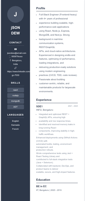 Sidebar template preview